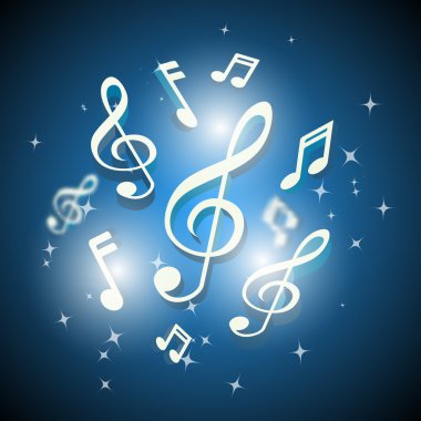 Musical notes and treble clef clipart