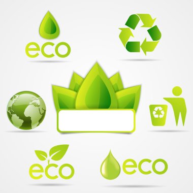 Eko Icons set, yeşil renk