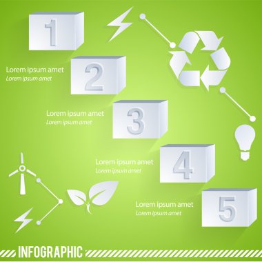 Eko Infographic elemanları. vektör set