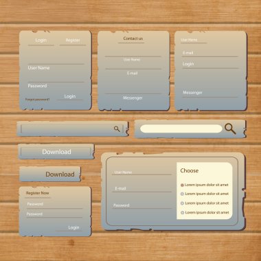 Web sitesi tasarım şablonu gezinti öğeleri