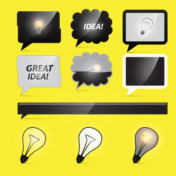 Idea Light Bulbs Vector Illustration — Stock Vector