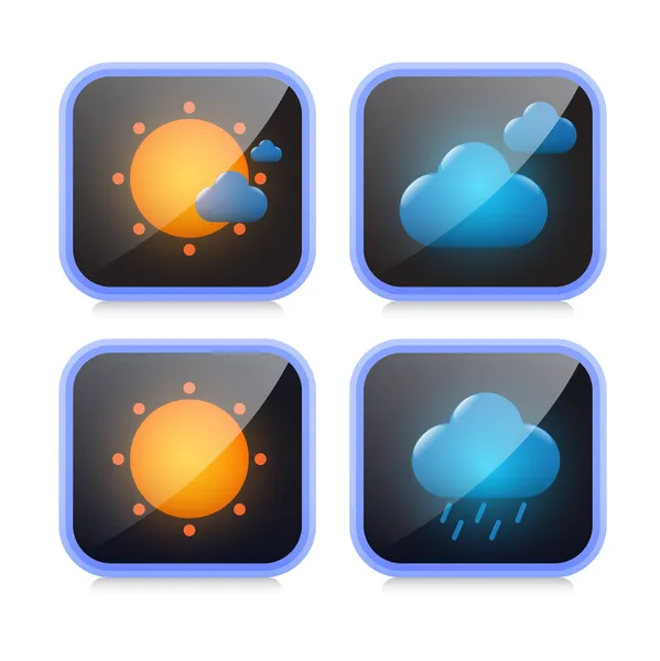 Iconos Meteorológicos Ilustración Vectorial — Vector de stock