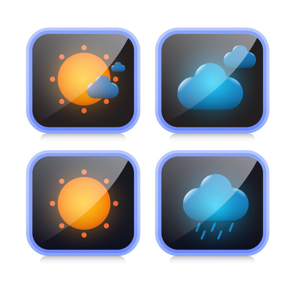 Weather icons, vector illustration