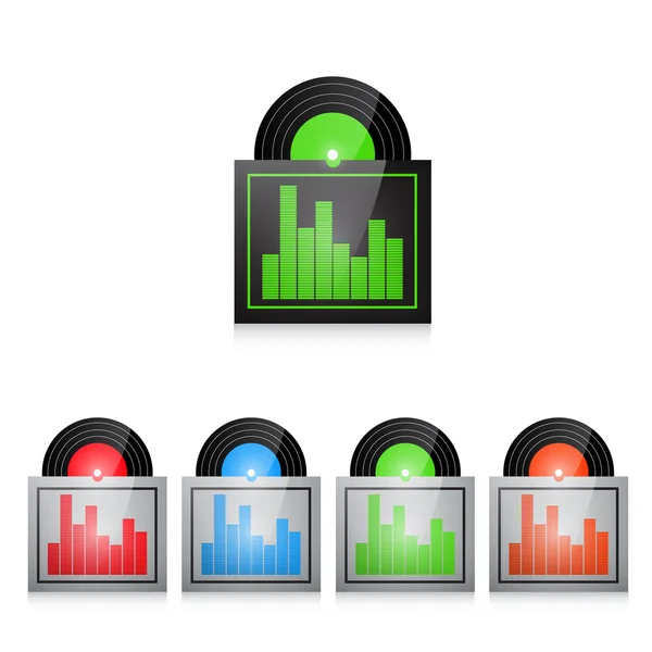 Disque Vinyle Avec Couvercle — Image vectorielle