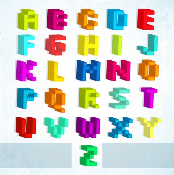 Alfabeto Blocos Multicoloridos Ilustração Vetorial — Vetor de Stock