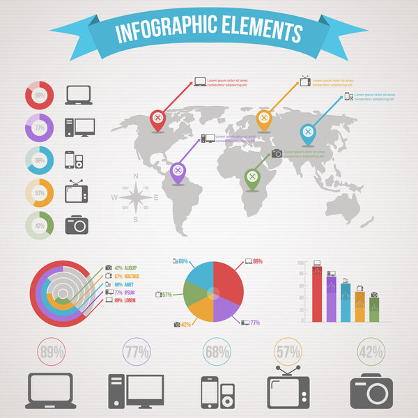 Business infographic elements vector illustration