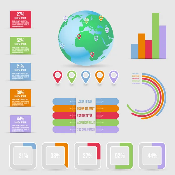 Business Infographic Elements Vector Illustration — Stock Vector