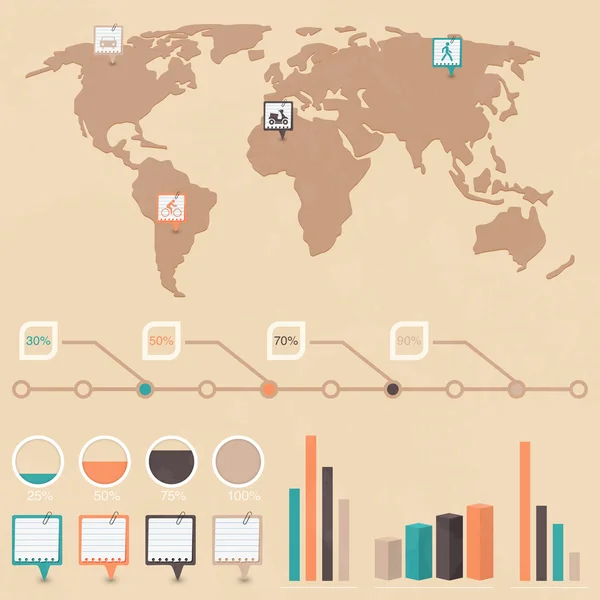 Elementos Infografía Empresarial Vector Ilustración — Vector de stock