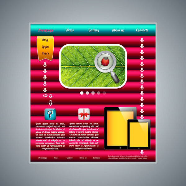Modern web page template. Vector illustration