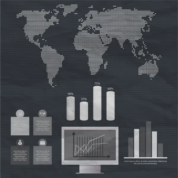 Elementos Infografía Empresarial Vector Ilustración — Vector de stock