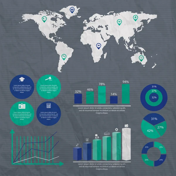 Elementos Infografía Empresarial Vector Ilustración — Archivo Imágenes Vectoriales