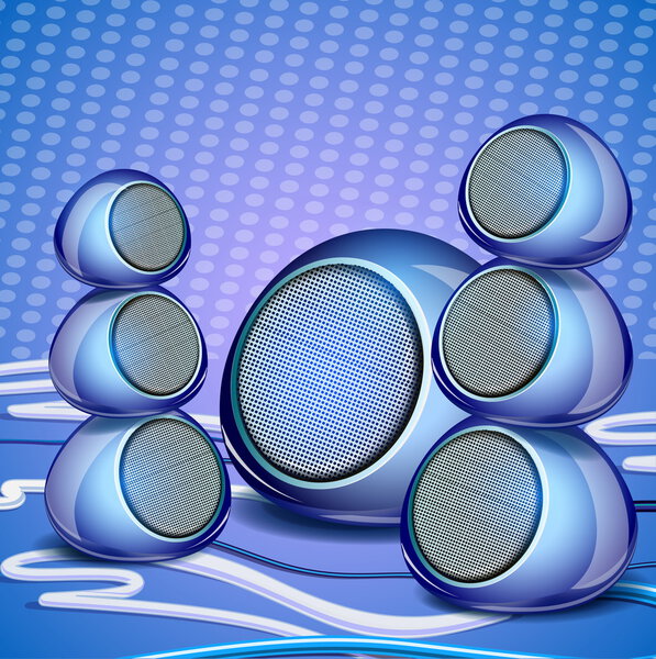 Speakers seamless background vector illustration