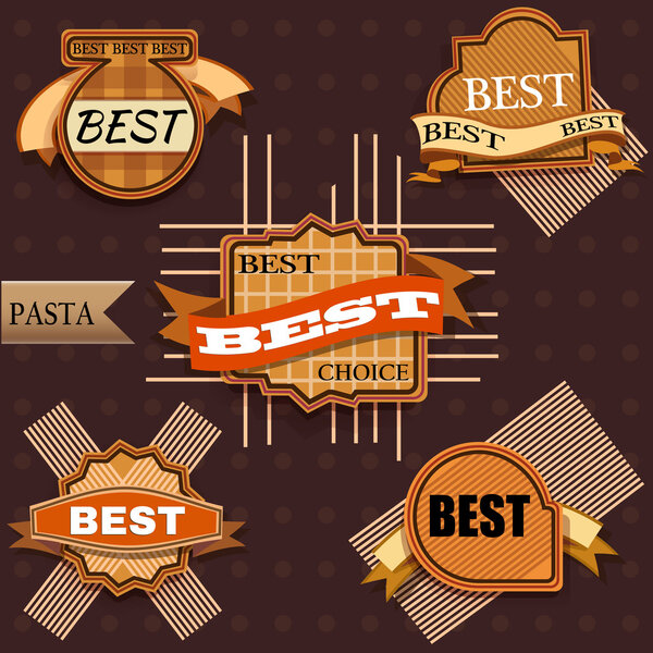 Винтажные этикетки набор модных дизайнов. Векторная иллюстрация
