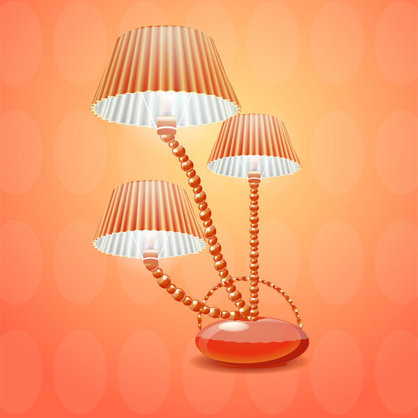 Lamp with shade. Vector illustration
