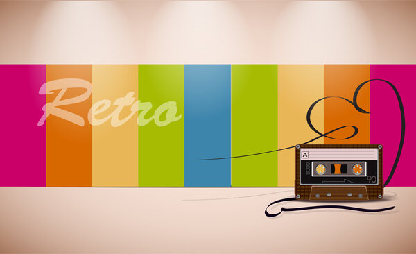 Retro Media Ilustración Vectorial — Vector de stock
