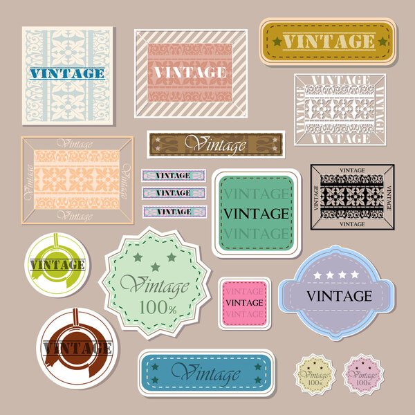 Set of vector vintage labels