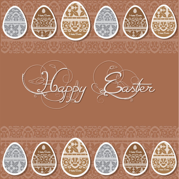 Векторная иллюстрация счастливой пасхальной карты
