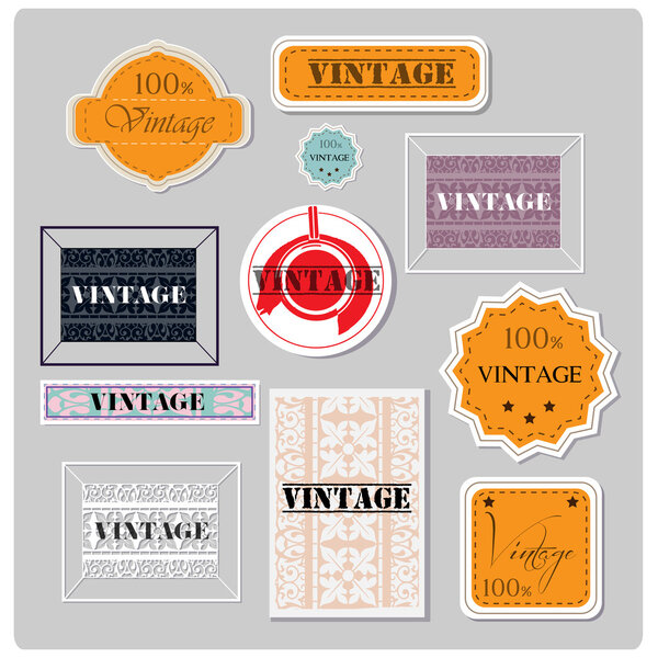 Set of vector vintage labels