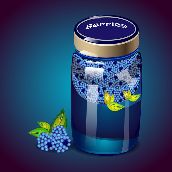 Blackberry jam. Vector illustration