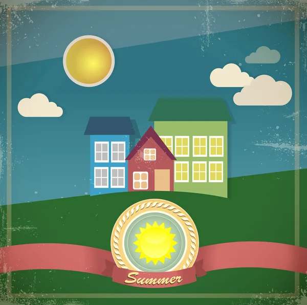 Zomerhuis Vectorillustratie — Stockvector