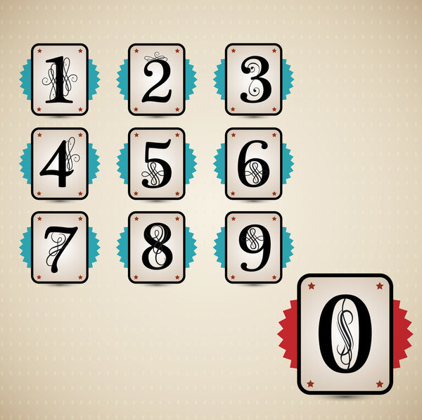 Набор элементов классической нумерации. Векторная иллюстрация

