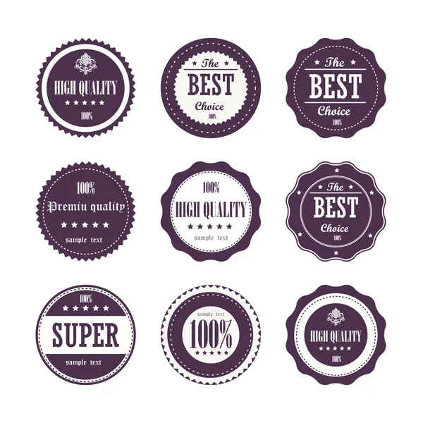 Collection Vintage High Quality Labels — Stock Vector