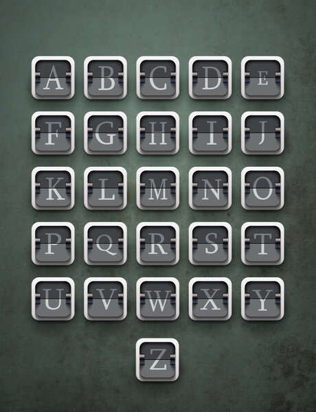 Алфавит на механическом табло
