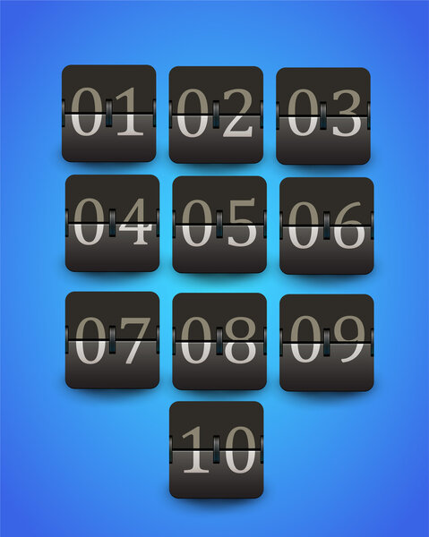 Набор цифр на механической табло
