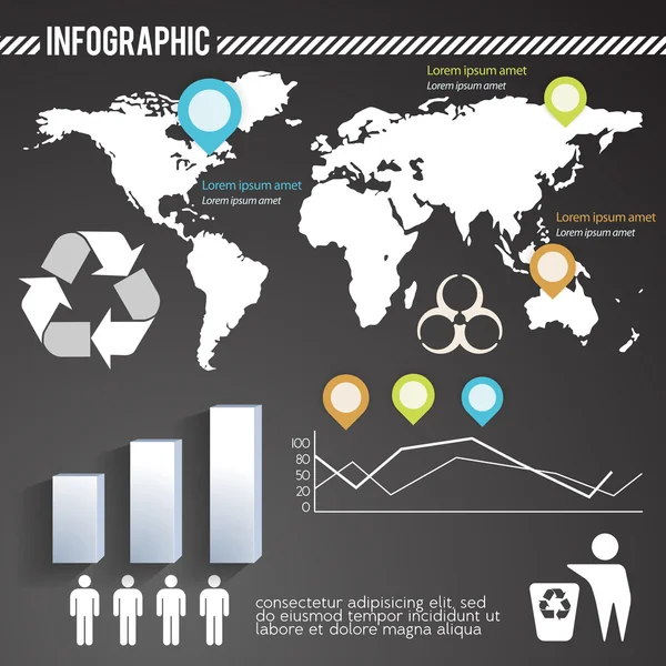 Ilustração Vetorial Elementos Infográficos Negócios — Vetor de Stock