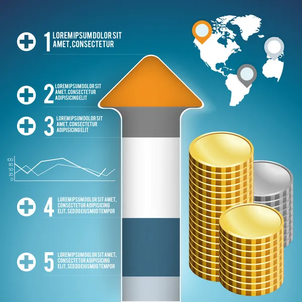 Ilustração Vetorial Elementos Infográficos Negócios — Vetor de Stock