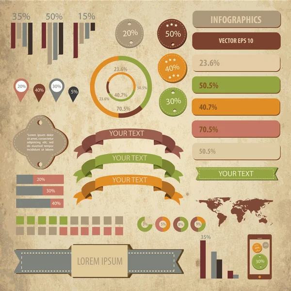 Elementos Infografía Empresarial Vector Ilustración — Archivo Imágenes Vectoriales