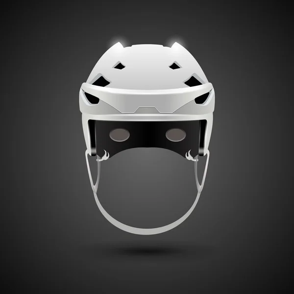 Hokejová Helma Izolovaných Černém Pozadí — Stockový vektor