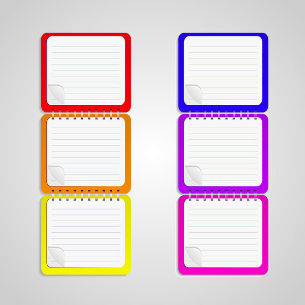 Set of vector notebook
