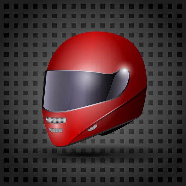 Racing red helmet isolated on black background