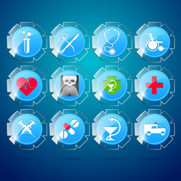 Vector set of medical icons.