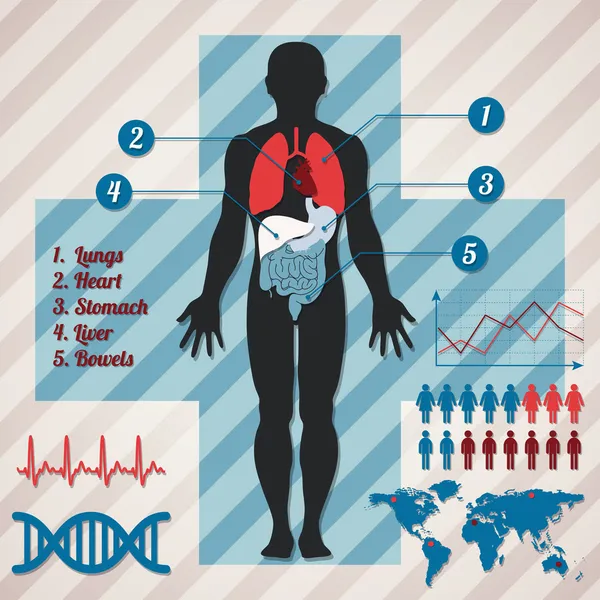 Medizinische Infografiken Vektorillustration lizenzfreie Stockillustrationen