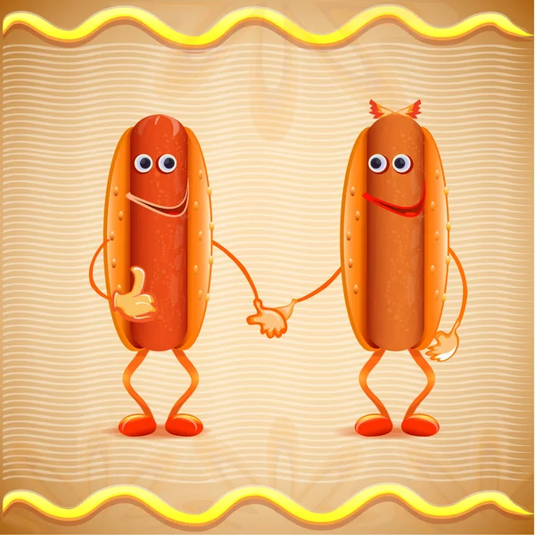 Ilustracja Wektorowa Dwa Hot Dogi Wektory Stockowe bez tantiem