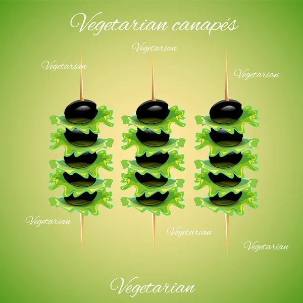 Stilvolle Häppchen Cocktail Oliven Vektorillustration Vektorgrafiken