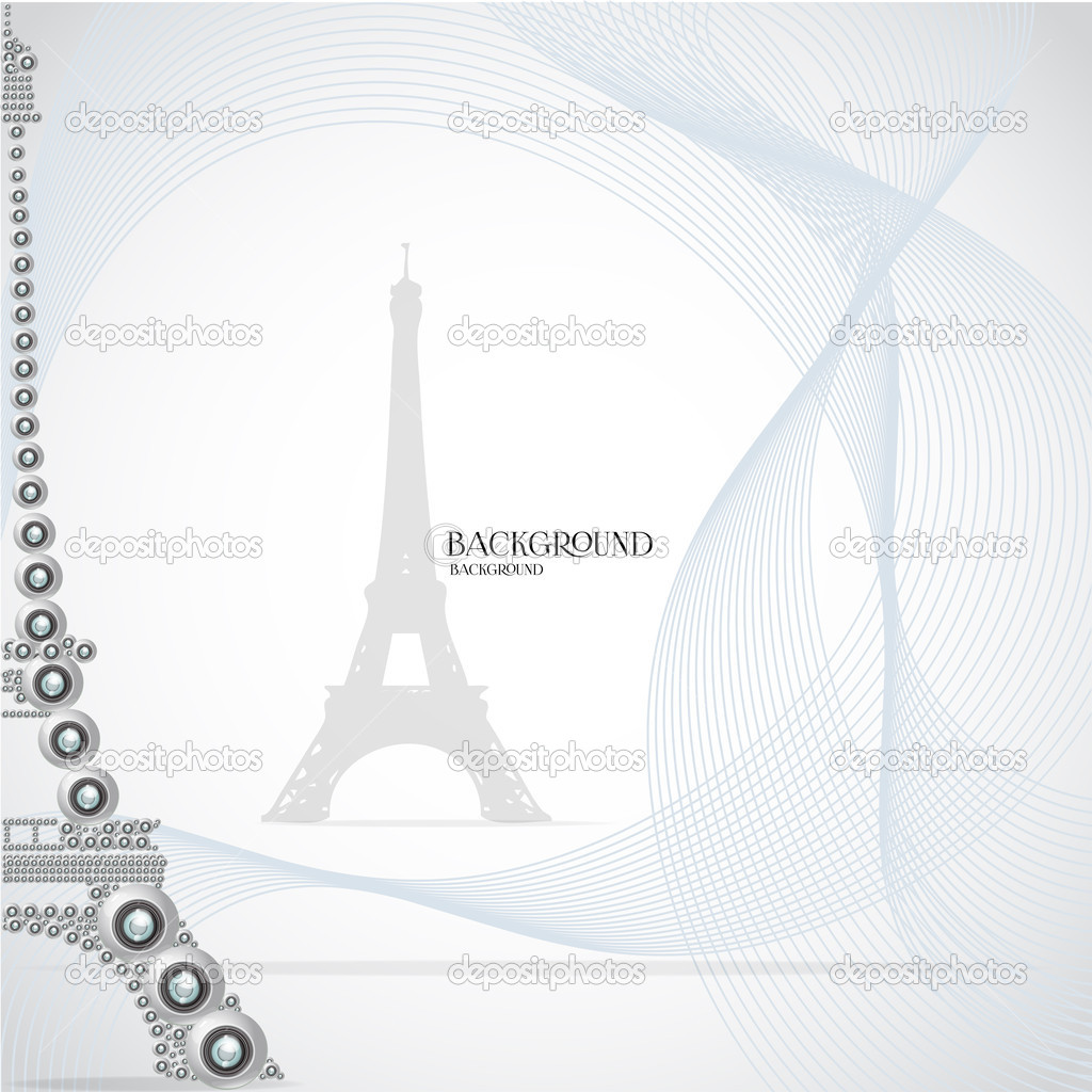 White eiffel tower made from webcam. Vector illustration
