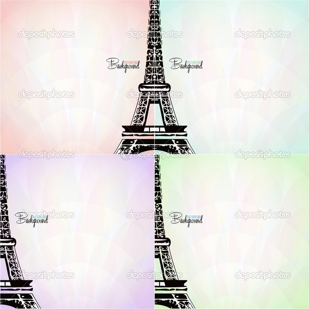 vector card with eiffel tower