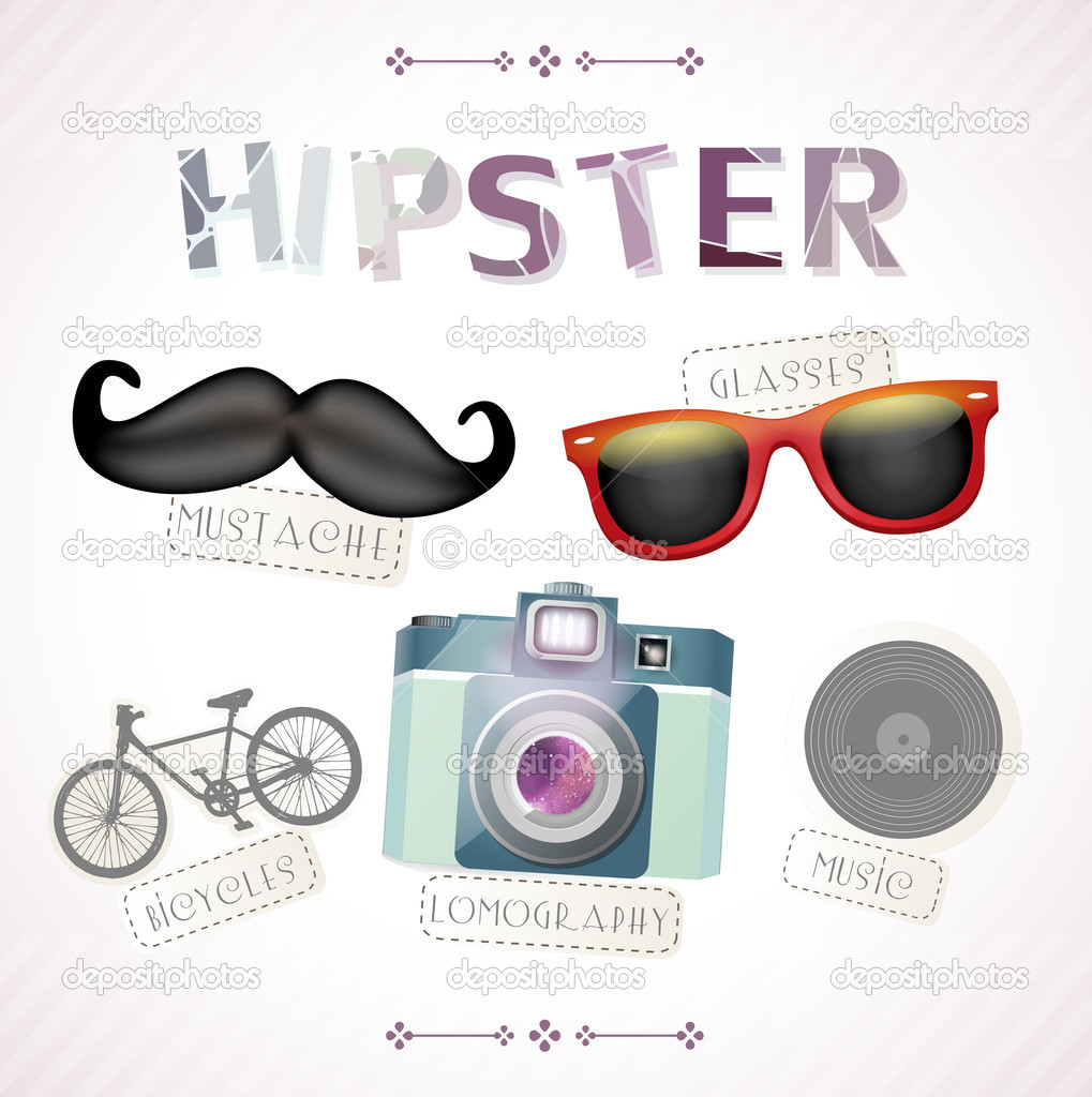 Hipster elements vector illustration
