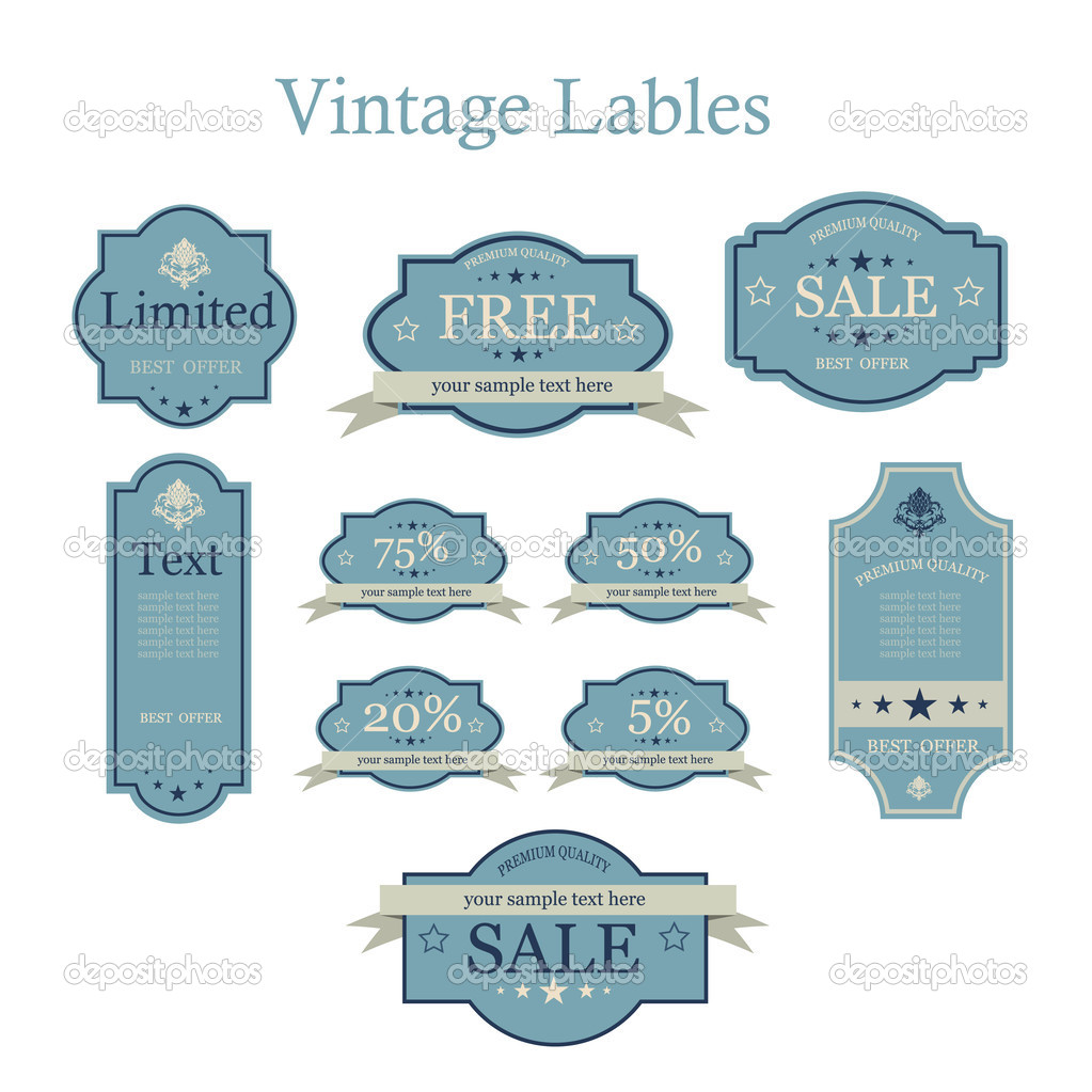 Vector set of vintage labels