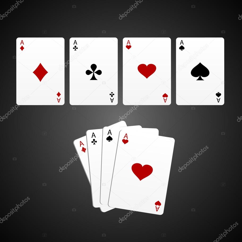 Aces isolated on black background