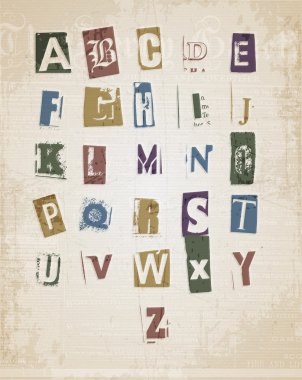 sketched alphabet set vector illustration clipart