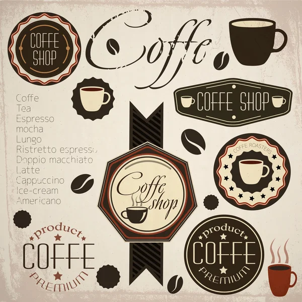 Timbre Vintage Rétro Café — Image vectorielle