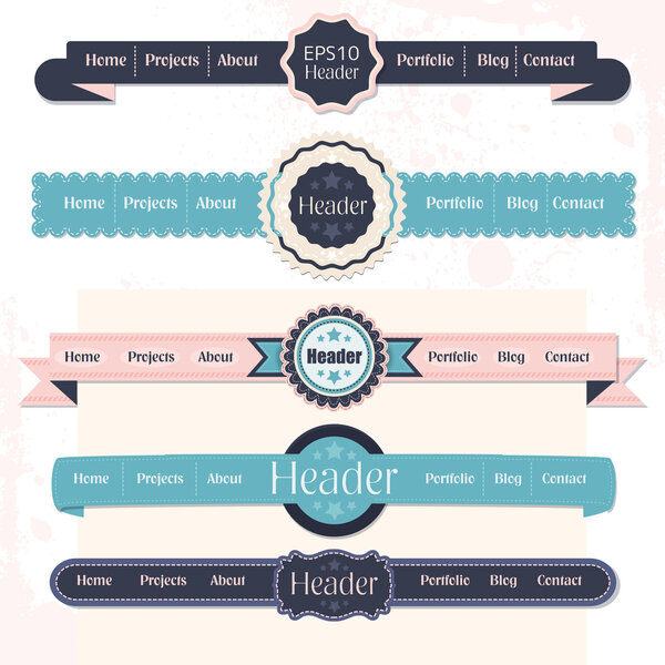 Vector set of retro ribbon.