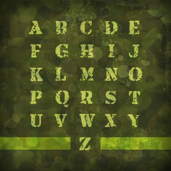 Illustration Vectorielle Alphabet Vintage Militaire — Image vectorielle