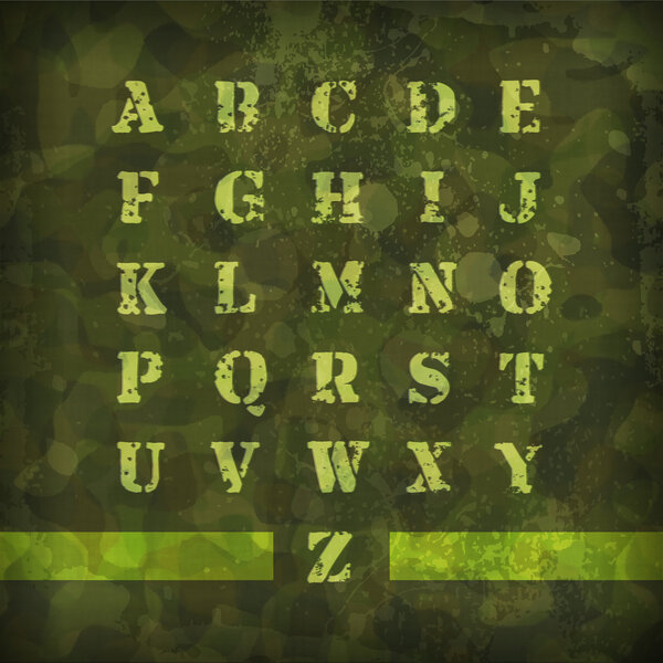 Military Vintage Alphabet vector illustration