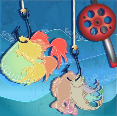 fishing in sea vector illustration clipart
