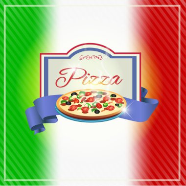 pizzeria label design vector illustration clipart